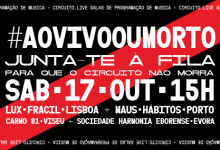  Nova associação Circuito lança a campanha #aovivooumorto pela sobrevivência de 27 salas nacionais de programação de música